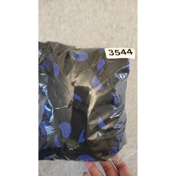 Emma & Michele Dress Womens XL Black Blue Polka Dot Long Sleeve Wrap New - Picture 12 of 12